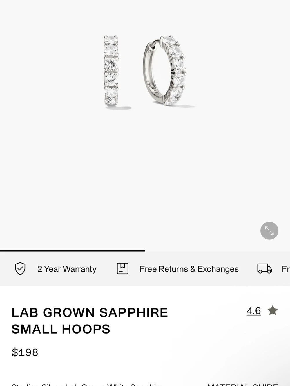 Mejuri Pavé Lab Grown Sapphire Huggie Hoops Silver Brand new